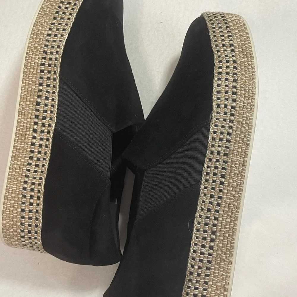 Vince‎ Wilden Espadrille Slip-on Platform Sneaker, black suede size 9.5 M